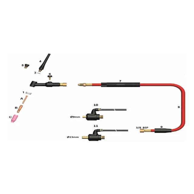 Acessórios para Tochas TIG TTV 222, TTV 209 e TTV 213